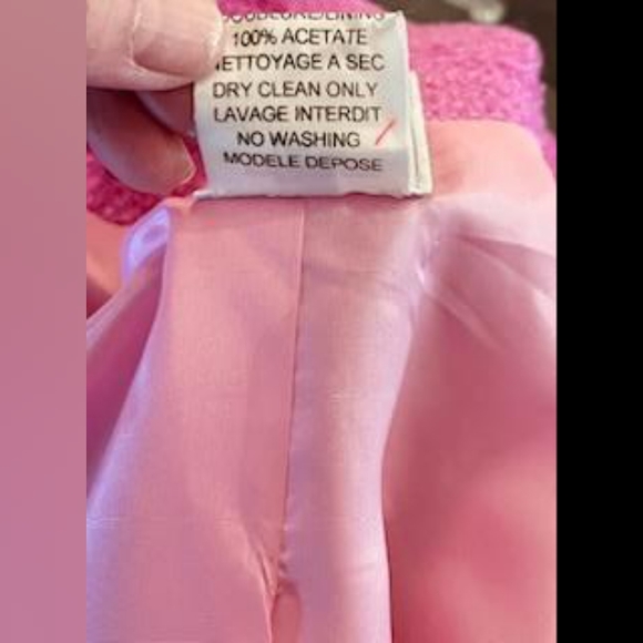 PAULE VASSEUR Paris Silk Pink Fabric  Jacket Blazer with skirt 40 - Picture 2 of 10